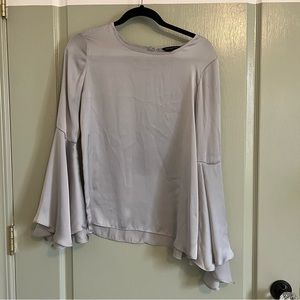 Banana Republic silver bell sleeve satin top